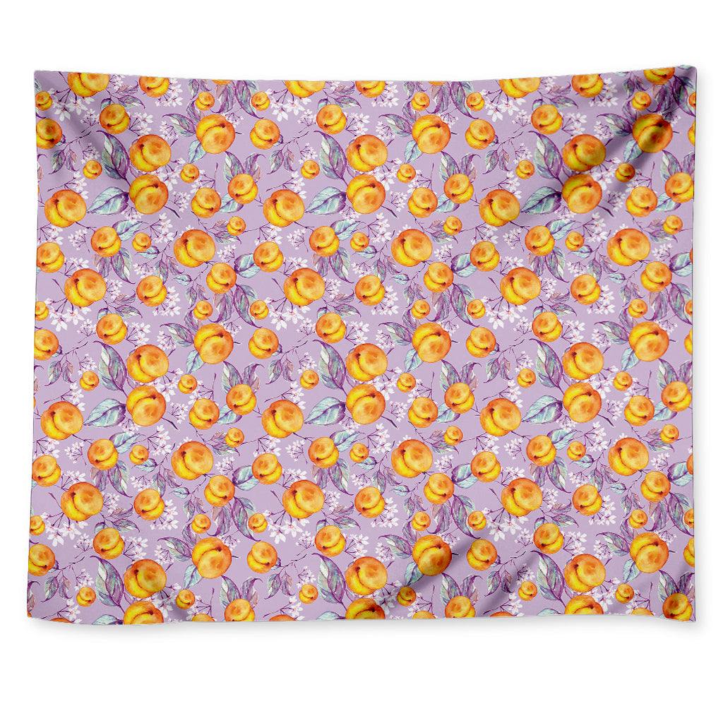 Watercolor Apricot Fruit Pattern Print Tapestry
