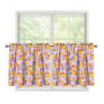 Watercolor Apricot Fruit Pattern Print Tier Curtains