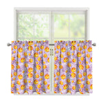 Watercolor Apricot Fruit Pattern Print Tier Curtains