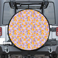 Watercolor Apricot Fruit Pattern Print Tire Cover