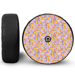 Watercolor Apricot Fruit Pattern Print Tire Cover With Camera Hole