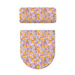 Watercolor Apricot Fruit Pattern Print Toilet Lid And Tank Cover Set