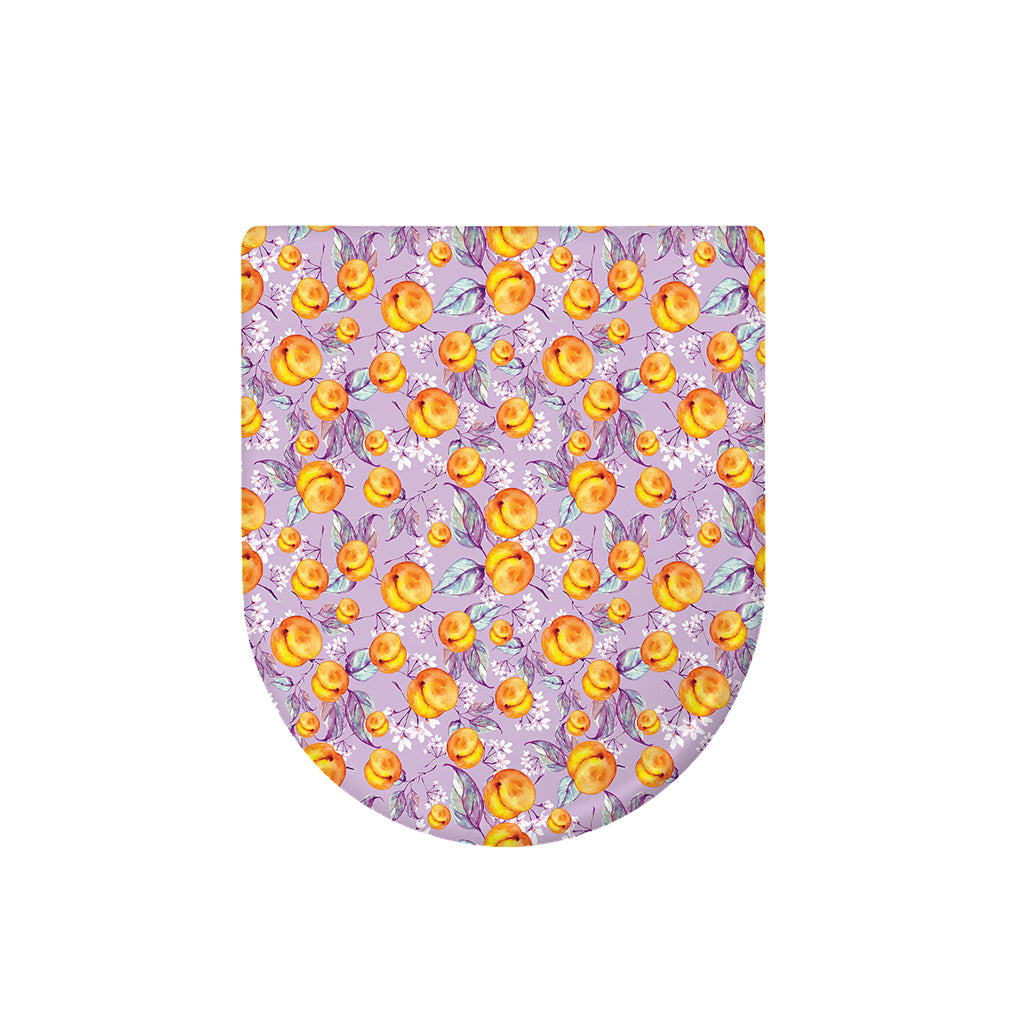 Watercolor Apricot Fruit Pattern Print Toilet Lid Cover