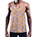 Watercolor Apricot Fruit Pattern Print Men's Workout Tank Top