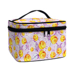 Watercolor Apricot Fruit Pattern Print Travel Makeup Bag