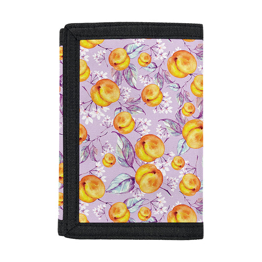 Watercolor Apricot Fruit Pattern Print Trifold Wallet