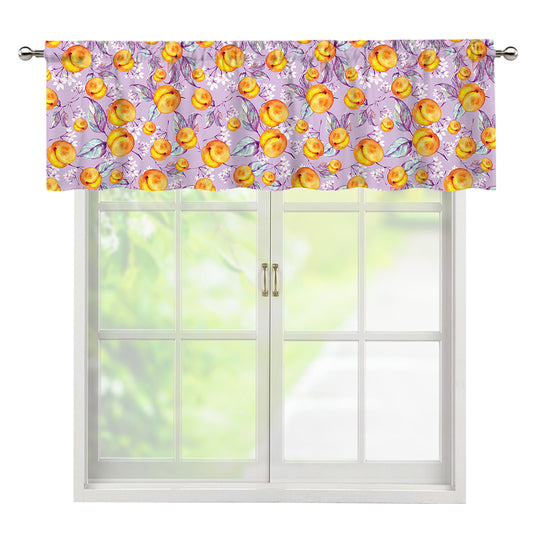 Watercolor Apricot Fruit Pattern Print Window Valance