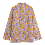 Watercolor Apricot Fruit Pattern Print Women's Blazer