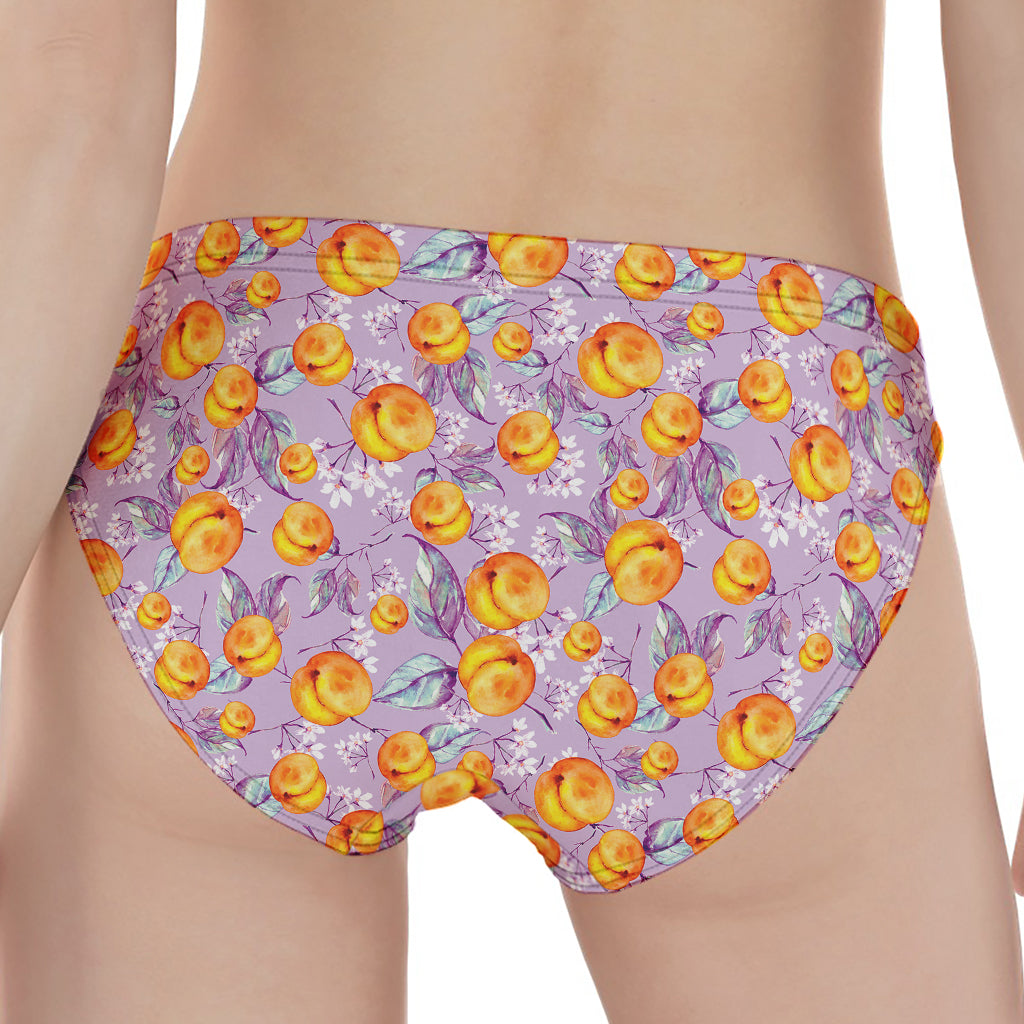 Watercolor Apricot Fruit Pattern Print Women's Panties