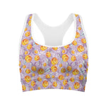Watercolor Apricot Fruit Pattern Print Women's Sports Bra