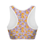 Watercolor Apricot Fruit Pattern Print Women's Sports Bra