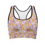 Watercolor Apricot Fruit Pattern Print Women's Sports Bra