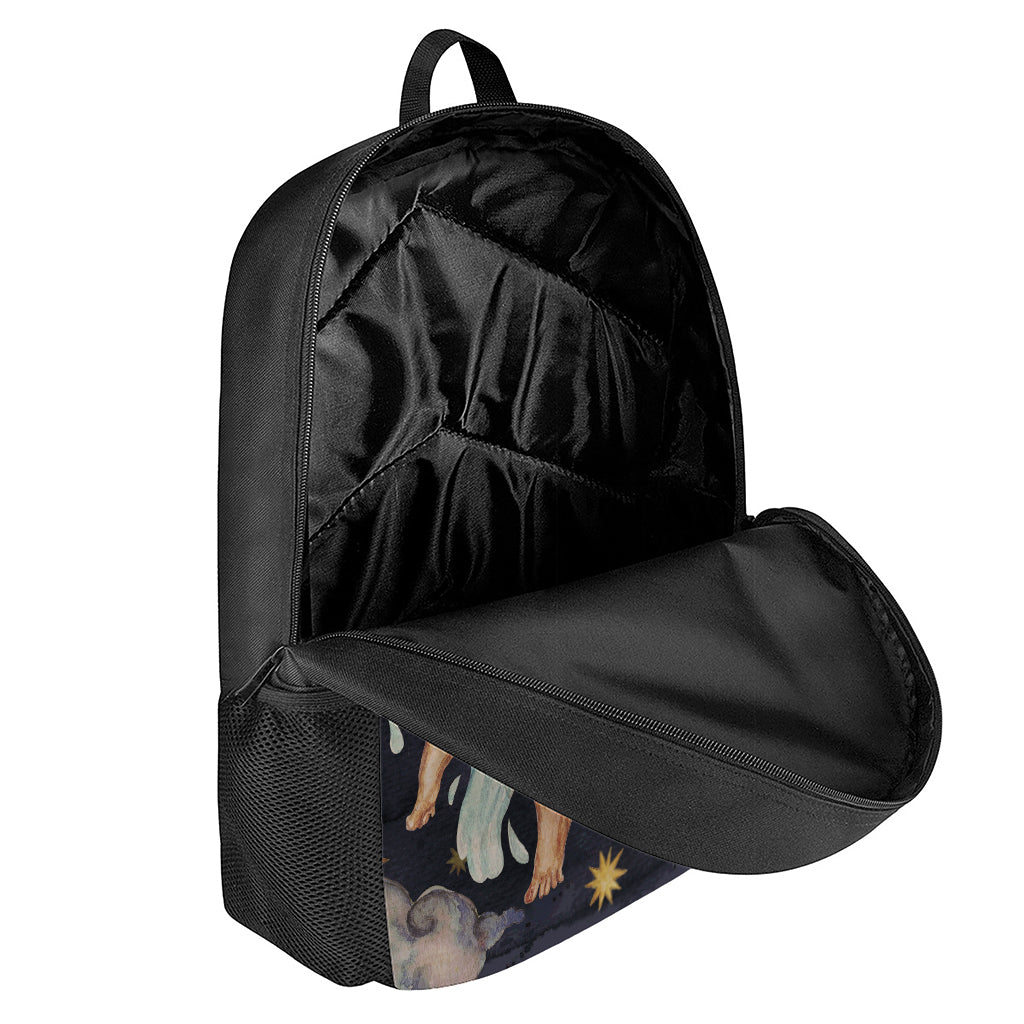 Watercolor Aquarius Zodiac Sign Print 17 Inch Backpack