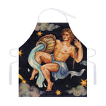 Watercolor Aquarius Zodiac Sign Print Adjustable Apron