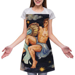 Watercolor Aquarius Zodiac Sign Print Adjustable Apron