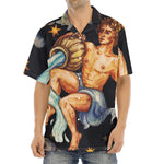 Watercolor Aquarius Zodiac Sign Print Aloha Shirt