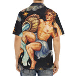 Watercolor Aquarius Zodiac Sign Print Aloha Shirt