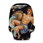 Watercolor Aquarius Zodiac Sign Print Baby Seat Cover