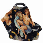 Watercolor Aquarius Zodiac Sign Print Baby Seat Cover