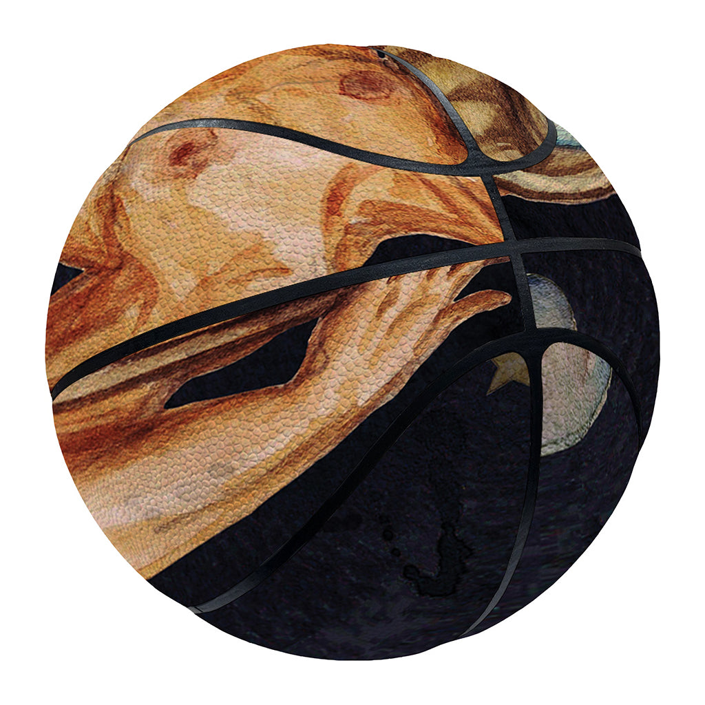 Watercolor Aquarius Zodiac Sign Print Basketball