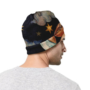 Watercolor Aquarius Zodiac Sign Print Beanie