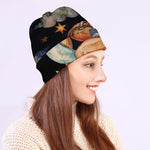 Watercolor Aquarius Zodiac Sign Print Beanie