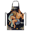 Watercolor Aquarius Zodiac Sign Print Bib Apron With Pocket