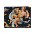 Watercolor Aquarius Zodiac Sign Print Bifold Wallet