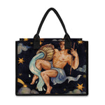 Watercolor Aquarius Zodiac Sign Print Canvas Tote Bag