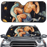 Watercolor Aquarius Zodiac Sign Print Car Windshield Sun Shade