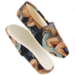 Watercolor Aquarius Zodiac Sign Print Casual Shoes