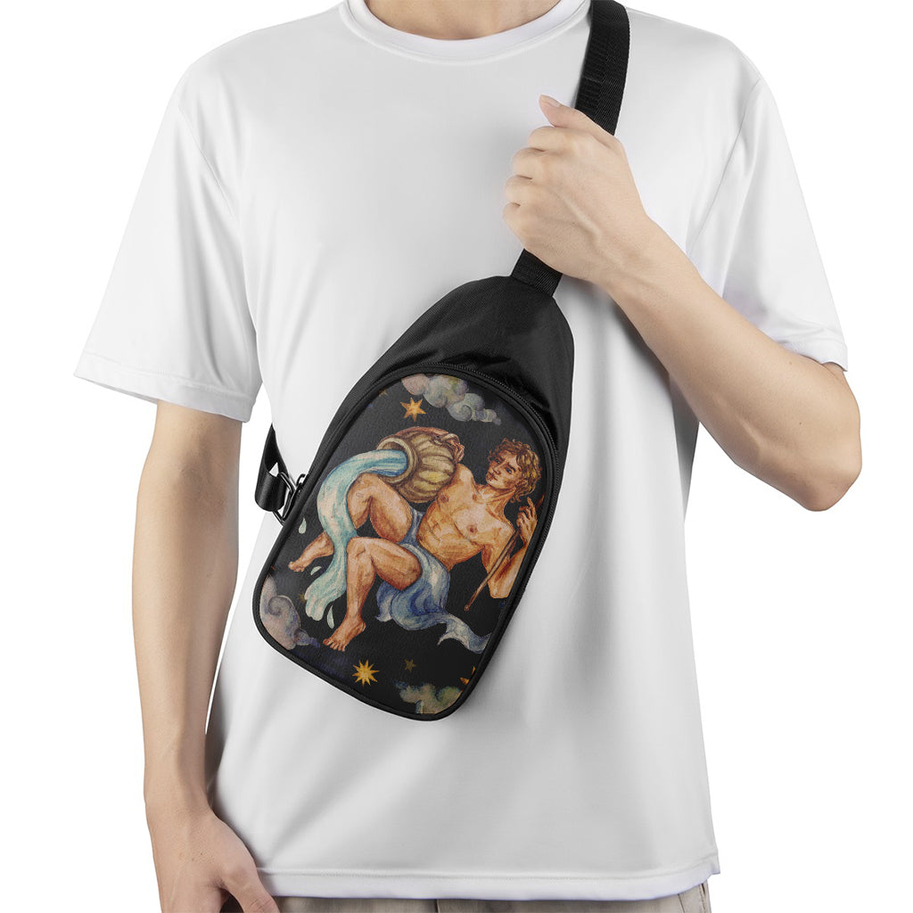 Watercolor Aquarius Zodiac Sign Print Chest Bag