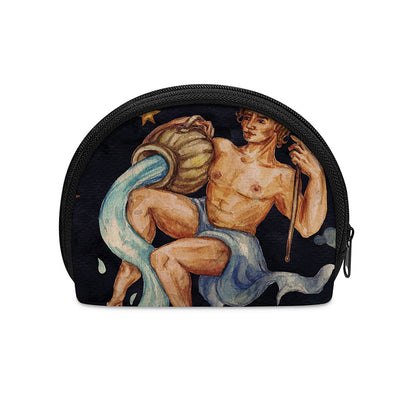 Watercolor Aquarius Zodiac Sign Print Coin Purse