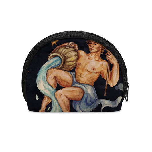 Watercolor Aquarius Zodiac Sign Print Coin Purse