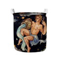 Watercolor Aquarius Zodiac Sign Print Collapsible Laundry Basket