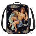 Watercolor Aquarius Zodiac Sign Print Crossbody Lunch Bag