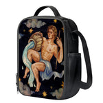 Watercolor Aquarius Zodiac Sign Print Crossbody Lunch Bag