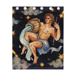 Watercolor Aquarius Zodiac Sign Print Curtain