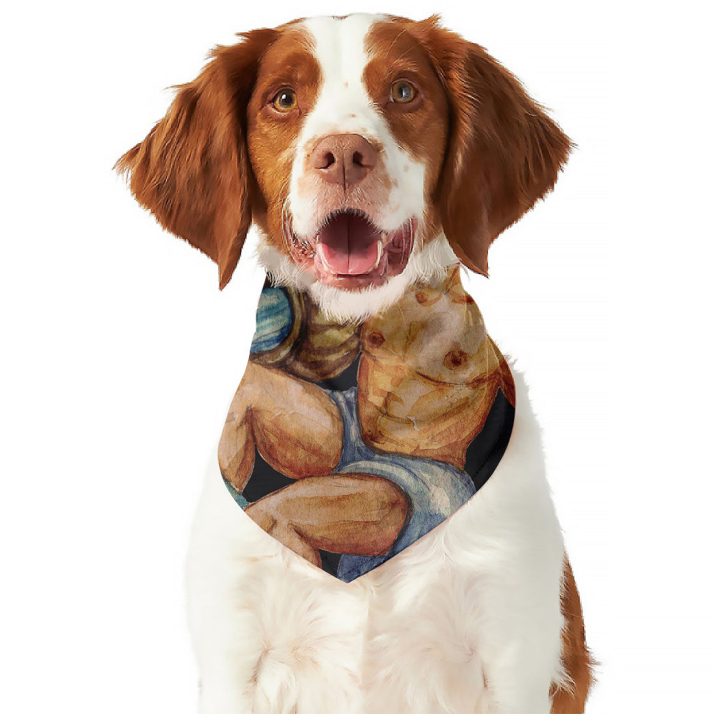 Watercolor Aquarius Zodiac Sign Print Dog Bandana