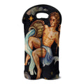 Watercolor Aquarius Zodiac Sign Print Double Neoprene Wine Tote