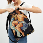 Watercolor Aquarius Zodiac Sign Print Drawstring Backpack