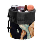 Watercolor Aquarius Zodiac Sign Print Drawstring Makeup Bag