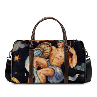 Watercolor Aquarius Zodiac Sign Print Duffle Bag