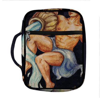 Watercolor Aquarius Zodiac Sign Print Front Pocket Bible Bag