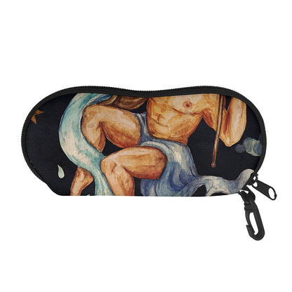 Watercolor Aquarius Zodiac Sign Print Glasses Case