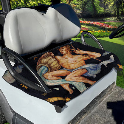 Watercolor Aquarius Zodiac Sign Print Golf Cart Seat Cover