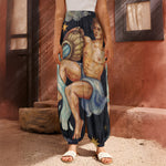 Watercolor Aquarius Zodiac Sign Print Harem Pants