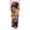 Watercolor Aquarius Zodiac Sign Print High Slit Maxi Skirt