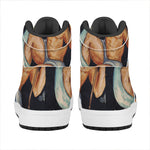 Watercolor Aquarius Zodiac Sign Print High Top Leather Sneakers