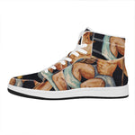 Watercolor Aquarius Zodiac Sign Print High Top Leather Sneakers